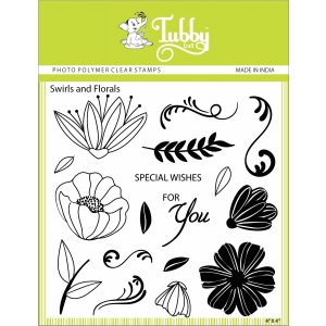 Tubby Photopolymer Clear Stamps - Swirls and Florals