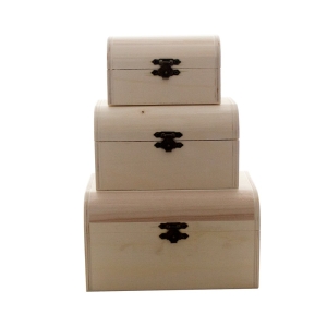 Wooden Treasure Boxes (Set of 3)