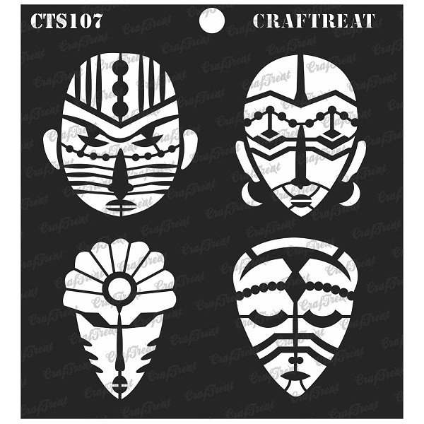 CrafTreat 6"x6" Stencil - Congo Mask