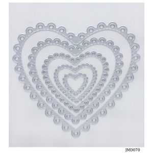 Steel Dies - Dots with Stitched Heart Dies (Set of 5 dies)