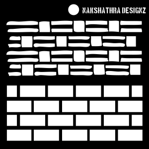 Nakshathra Designs 6"x6" Stencil - Bricks 2 in 1