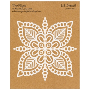 CrafTangles 6"x6" Stencil - 4 Leaf Lace