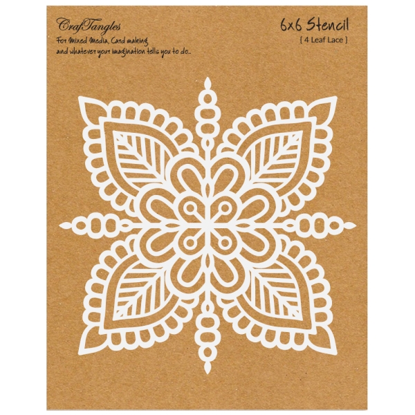 CrafTangles 6"x6" Stencil - 4 Leaf Lace