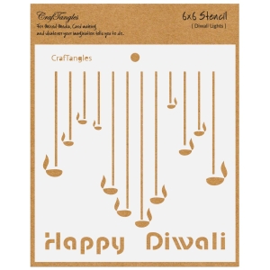 CrafTangles 6"x6" Stencil - Diwali Lights