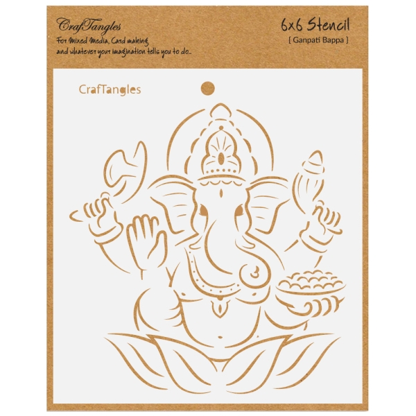 CrafTangles 6"x6" Stencil - Ganpati Bappa