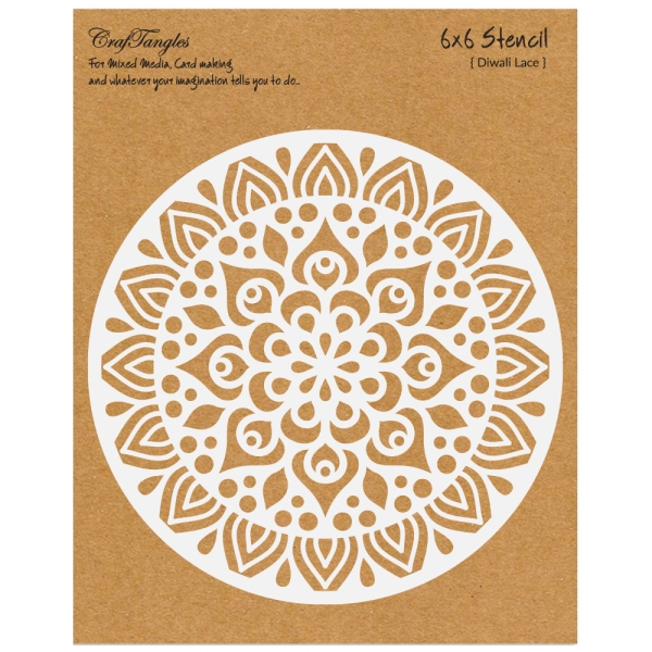 CrafTangles 6"x6" Stencil - Diwali Lace