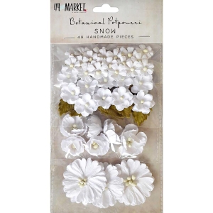 49 And Market Botanical Potpourri Flowers 49/Pkg - Snow