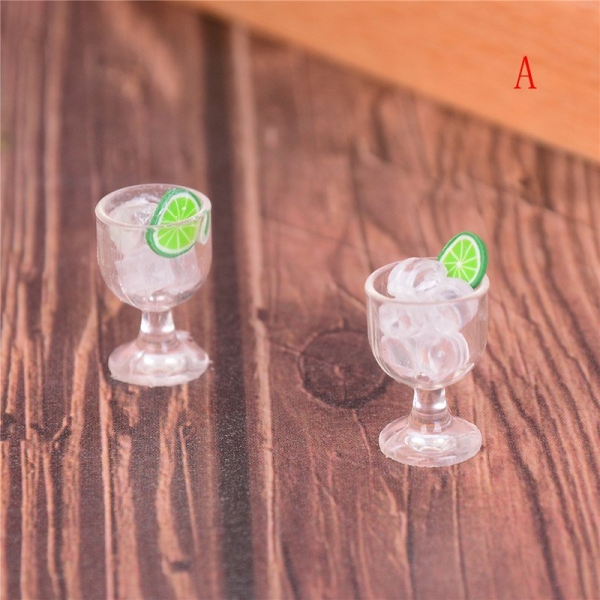 Miniatures - Drink with Lemon in Glass (2 pcs)