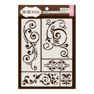 BoBunny Essentials Thick Stencils 9.5"X6.5" Fancy Flourishes