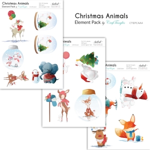 CrafTangles Elements Pack - Christmas Animals (3 sheets of A4)