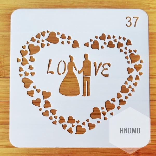 Stencil - Love (5 by 5 inch)