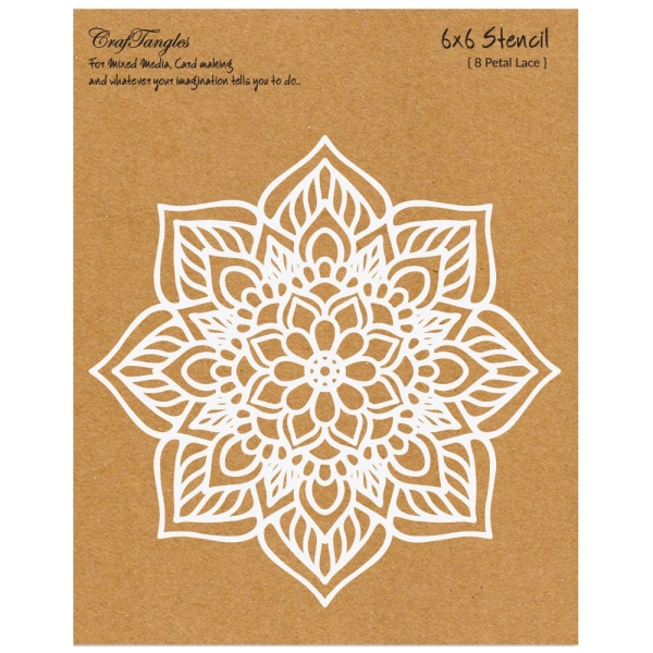 CrafTangles 6"x6" Stencil - 8 petal Lace