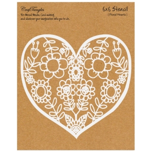 CrafTangles 6"x6" Stencil - Floral Heart