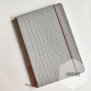 Hardbound Notebooks or Diary (5.5 by 8 inch) - Leather Effect - Steel Grey