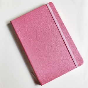 Hardbound Notebooks or Diary (5.5 by 8 inch) - Smooth Leather Effect - Pink