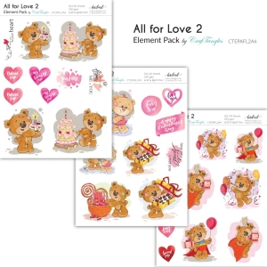 CrafTangles Elements Pack - All for Love 2 (3 sheets of A4)