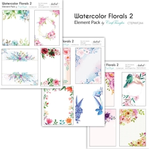 CrafTangles Elements Pack - Watercolor Florals 2 (3 sheets of A4)