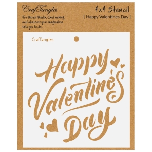 CrafTangles 4"x4" Stencil - Happy Valentines Day