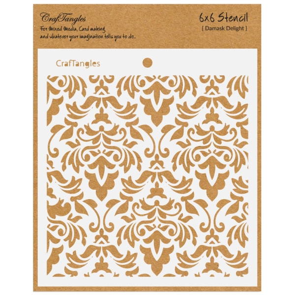 CrafTangles 6"x6" Stencil - Damask Delight