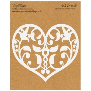 CrafTangles 6"x6" Stencil - Simple Ornamental Heart