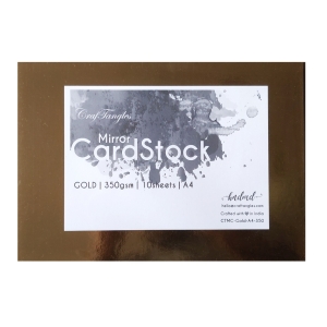 CrafTangles Gold mirror Cardstock / Paper A4 (350 gsm) (Set of 10 sheets)