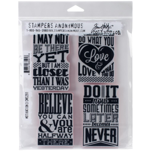 Tim Holtz Cling Mount Stamps - Motivation 3