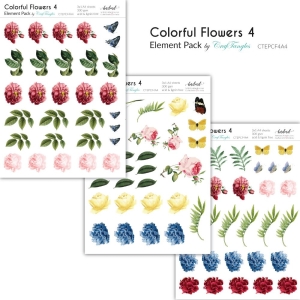 CrafTangles Elements Pack - Colorful Flowers 4 (3 sheets of A4)