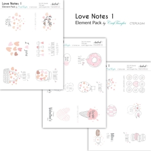 CrafTangles Elements Pack - Love Notes 1 (3 sheets of A4)