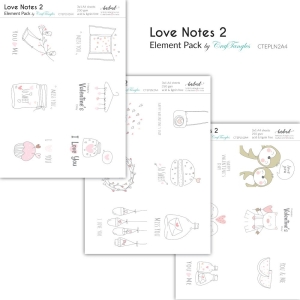 CrafTangles Elements Pack - Love Notes 2 (3 sheets of A4)