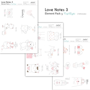 CrafTangles Elements Pack - Love Notes 3 (3 sheets of A4)