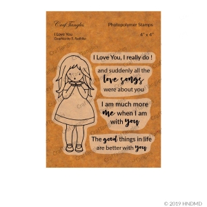 CrafTangles Photopolymer Stamps - I Love You (4 by 4 stamp)