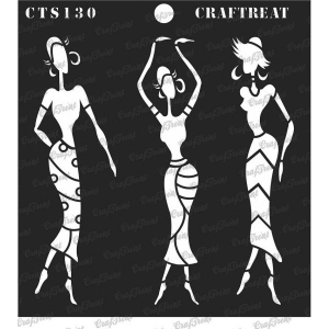 CrafTreat 6"x6" Stencil - African Models 2