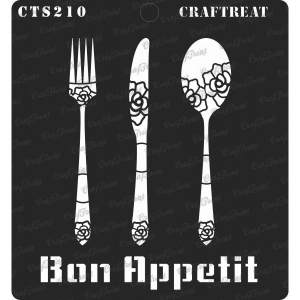 CrafTreat 6"x6" Stencil - Bon Appetit