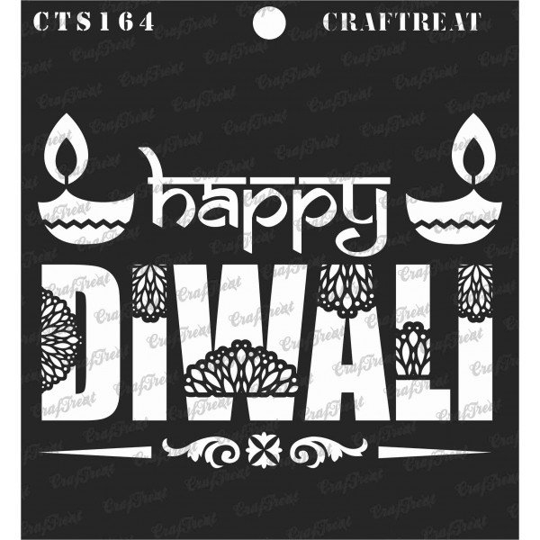 CrafTreat 6"x6" Stencil - Happy Diwali