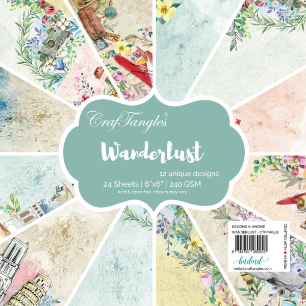 CrafTangles Scrapbook Paper Pack - Wanderlust (6"x6")