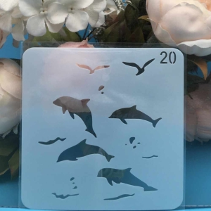 Stencil - Dolphins (5 by 5 inch)