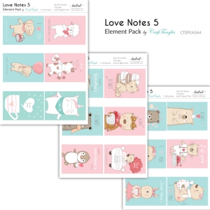 CrafTangles Elements Pack - Love Notes 5 (3 sheets of A4)