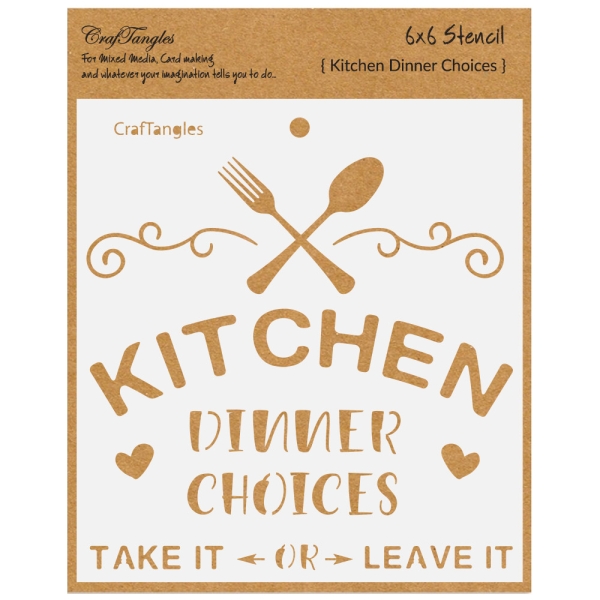 CrafTangles 6"x6" Stencil - Kitchen - Dinner Choices