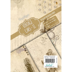 CrafTangles Decoupage Paper Pack - Vintage Cars 2 (A4) - 4 sheets