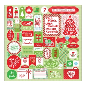 Authentique Jolly Christmas Cardstock Stickers 12"X12"