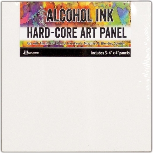 Tim Holtz Alcohol Ink Hard Core Art Panel 4"X4" 3/Pkg by Ranger