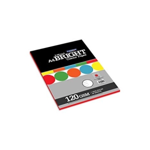 CAMPAP 1 side ruled bright 5 mixed colour paper pack A4( 4 sheets per colour) - Pack of 2