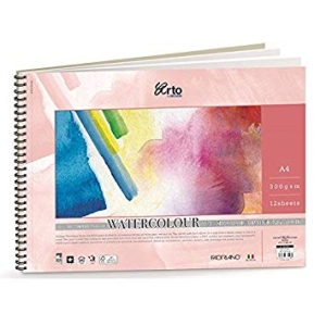 Campap Wire-o-watercolour painting book, 25% Cotton Hot Pressed Paper (A4 size)