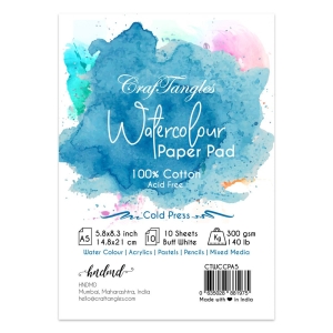 CrafTangles 100% cotton cold press 300 gsm Watercolor Paper Block / paper pad - A5