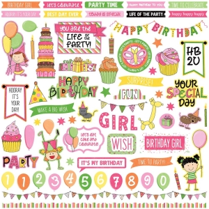 Photoplay Sticker - Birthday Wishes Girl Stickers 12"X12"