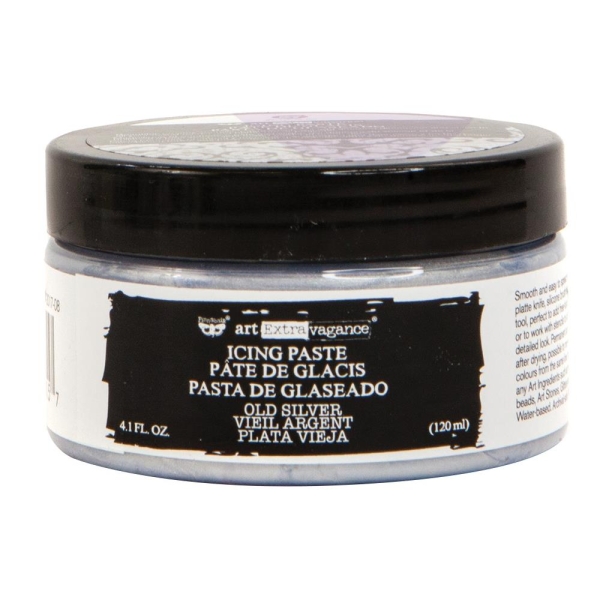 Prima Finnabair Art Extravagance Icing Paste 120ml Jar - Old Silver