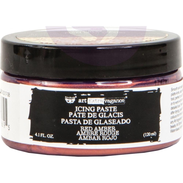 Prima Finnabair Art Extravagance Icing Paste 120ml Jar - Red Amber