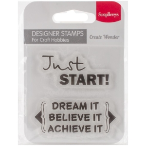 ScrapBerry's Clear Stamps 2.7"X2.7" - Just Start