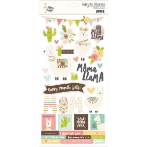 Simple Stories Mama Llama Cardstock Stickers 6"X12"