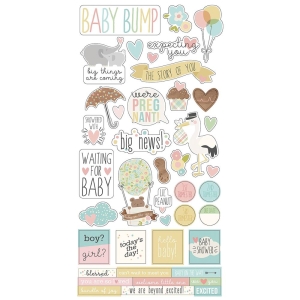 Simple Stories Oh Baby! Expecting Cardstock Stickers 6"X12"